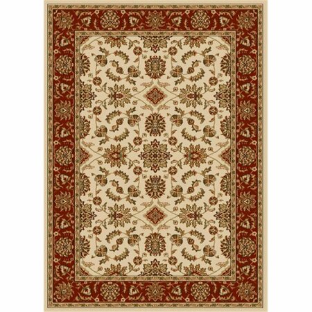 AURIC Como Rectangular Ivory & Brick Traditional Italy Area Rug- 5 ft. 5 in. W x 7 ft. 7 in. H AU3714608